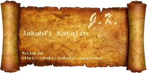 Jakabfi Katalin névjegykártya
